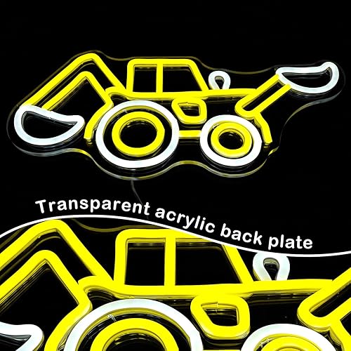 Miniatura 7 de Letrero de neón de excavadora para decoración de pared, construcción regulable, excavadora de vehículos, luz de neón LED, luz de neón para niños,