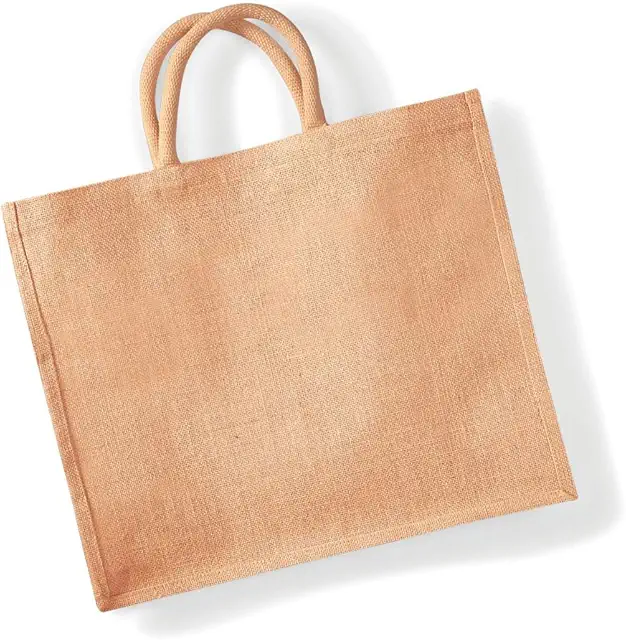 Westford Mill Jumbo Jute Shopper Bag, Natural, 45x39x21 cm
