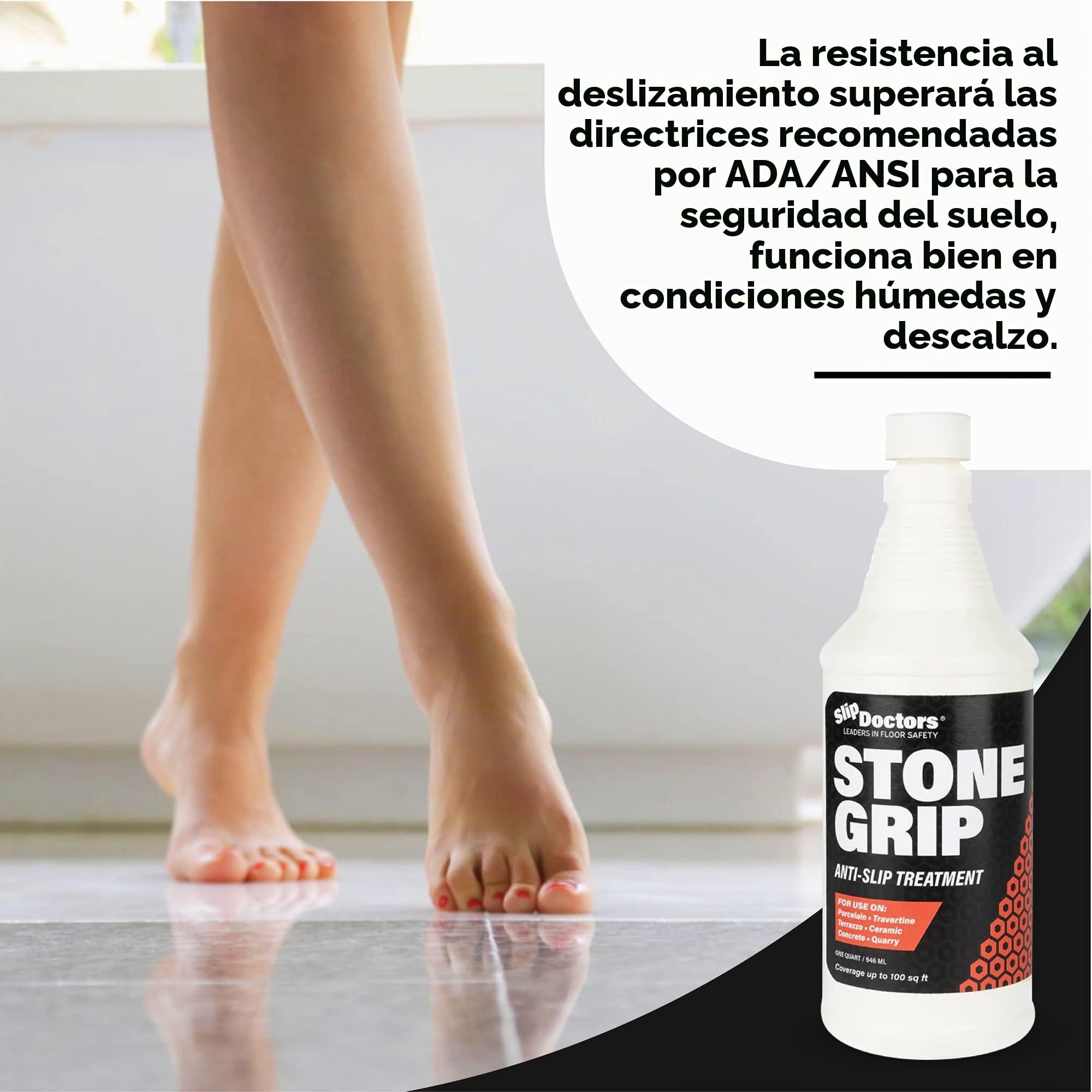 Tratamiento de suelo resbaladizo Stone Grip: listo para usar - aplicación antideslizante para pisos exteriores e interiores (35 m²)