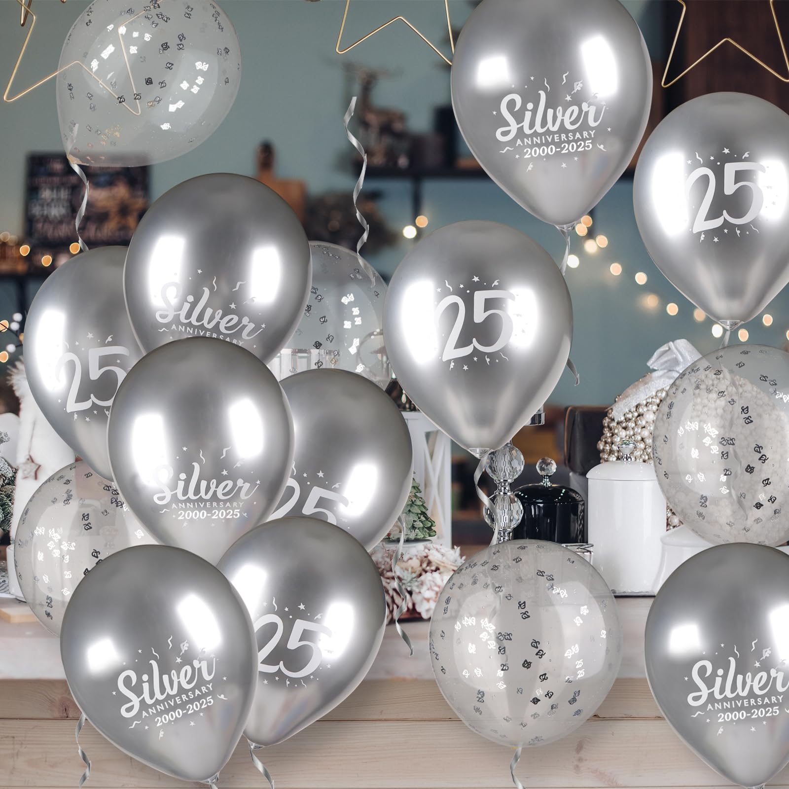 25 Wedding Anniversary Decorations Red And Silver Anniversary Decor