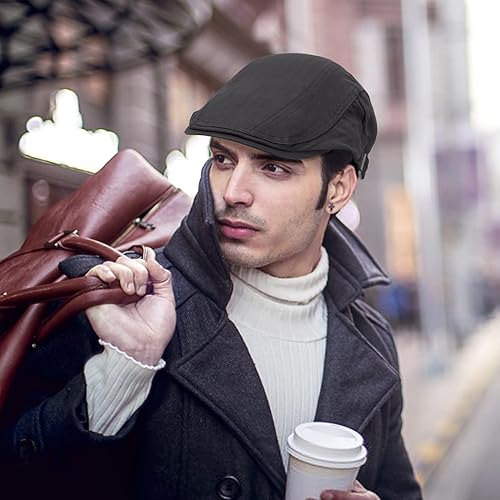 Miniatura 5 de 2 unidades de gorras planas de algodón para hombre Ivy Gatsby Newsboy, sombrero de caza