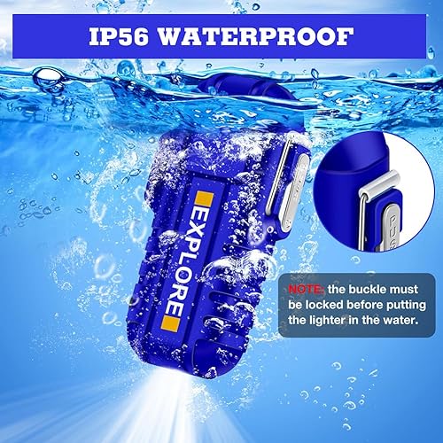 Miniatura 3 de LcFun Encendedores eléctricos USB C recargable de arco de plasma encendedor a prueba de viento sin llama con linterna, regalo para Navidad, Año Nuevo