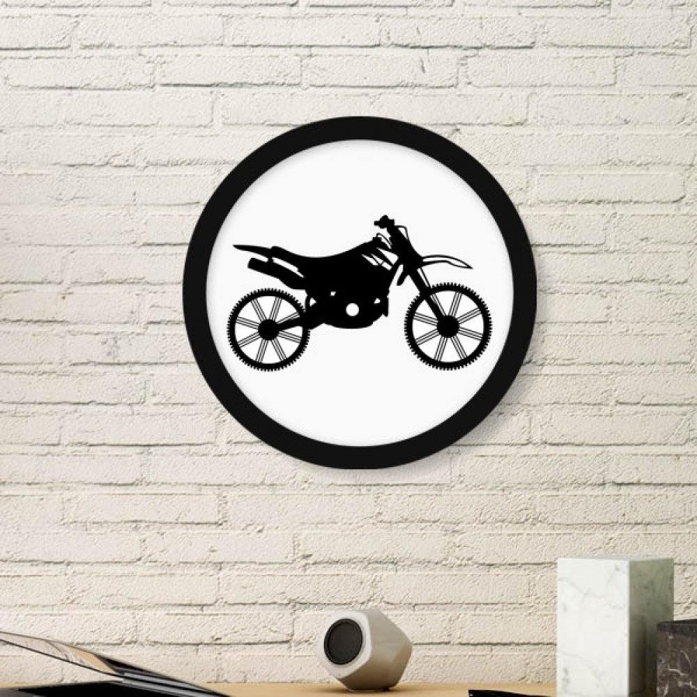 Cadre photo rond en bois noir décoration murale illustration moto mécanique cadre artistique