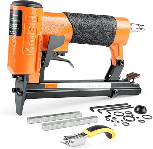 #KN8016S - Grapadora neumática de tapicería serie de calibre 21, grapas de corona de 12 pulgadas, longitud de 14 a 58 pulgadas, pistola de grapas