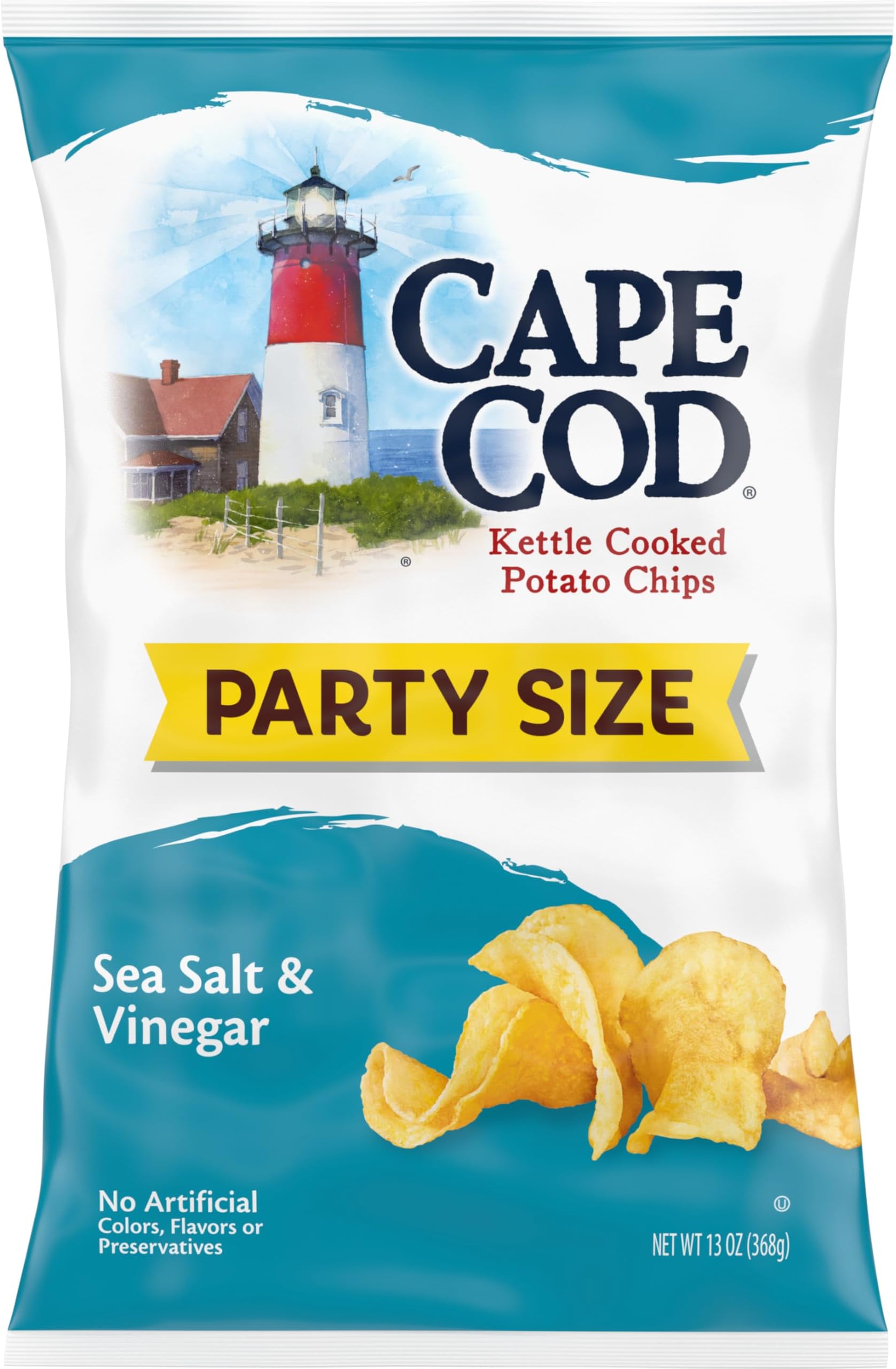 Cape Cod Potato Chips, Sea Salt & Vinegar Kettle Chips, 13 Oz