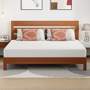 FDW | 8 Inch King Mattress | Medium Firm | Gel Memory Foam Mattress | White | Bed in a Box, CertiPUR-US Certified | Pressure Relief, Cooling Ventilated Foam | Washable Removable Cover