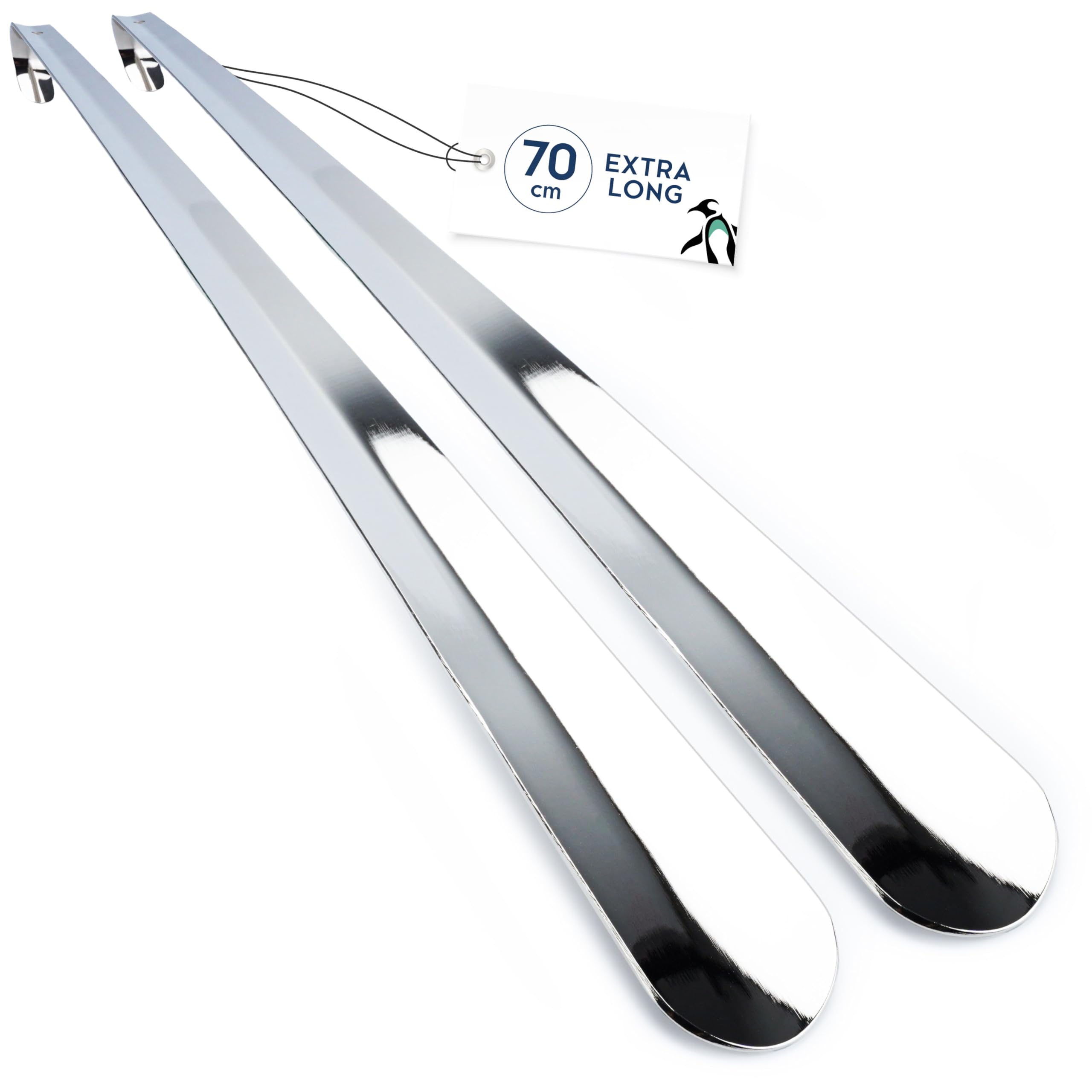 biped chausse-pied en métal long 70 cm – cuillère à chaussure en acier inoxydable avec crochet de suspension – chausse-pied robuste et élégant en métal de qualité supérieure z2792(2 unité)