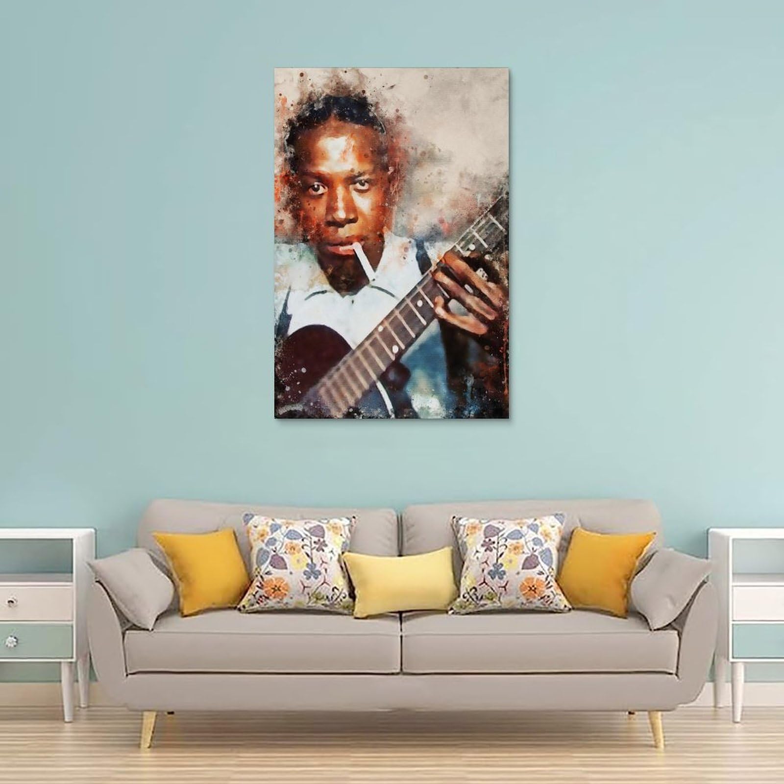 NgAnoh Robert Johnson Art Poster decorativo su tela