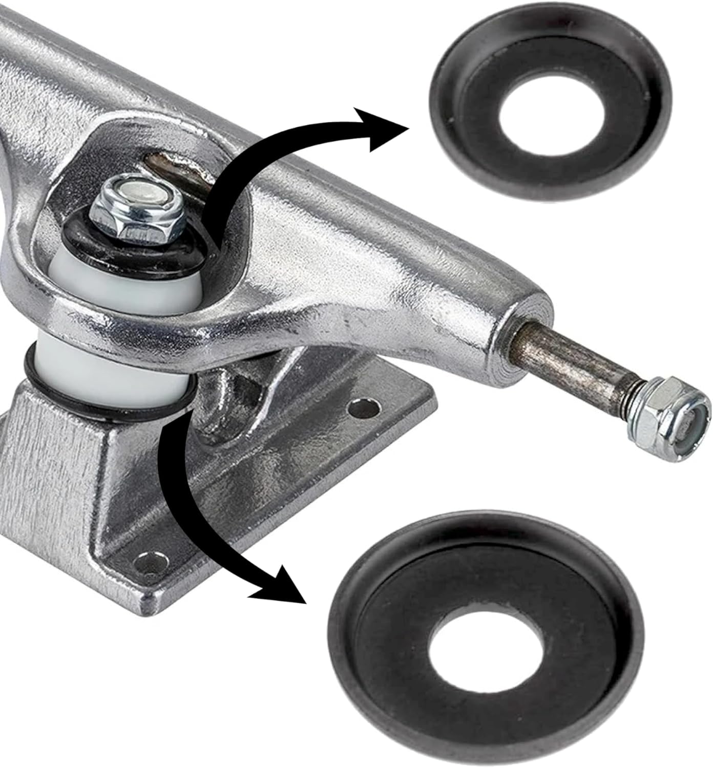 OMG Skateboard Truck Cup Washers Black Pack of 2