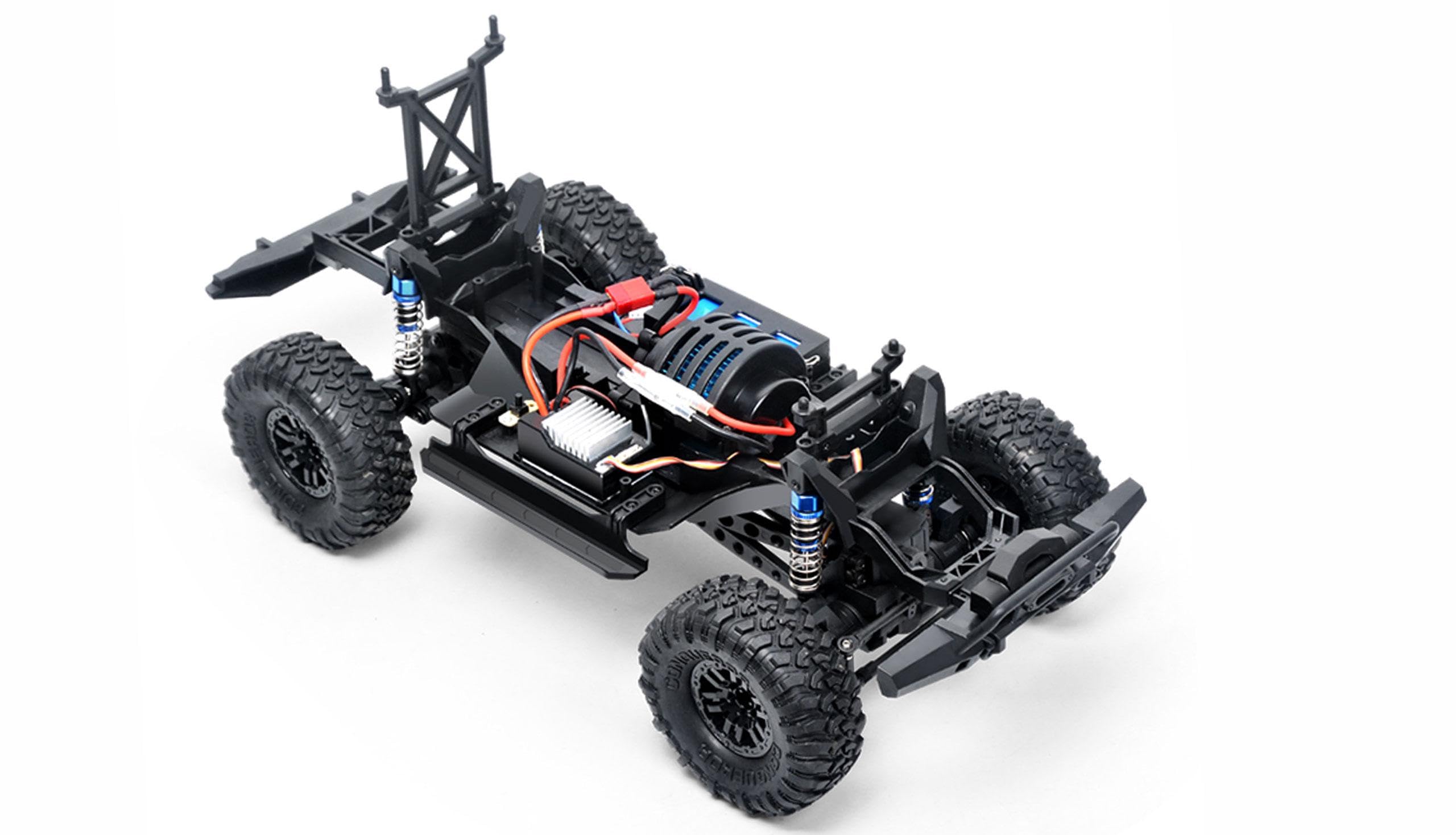 Amewi 22592 Dirt Climbing SUV Race Crawler 4WD 1:10 RTR biały/czerwony, w zestawie pilot zdalnego sterowania, akumulator, kabel do ładowania