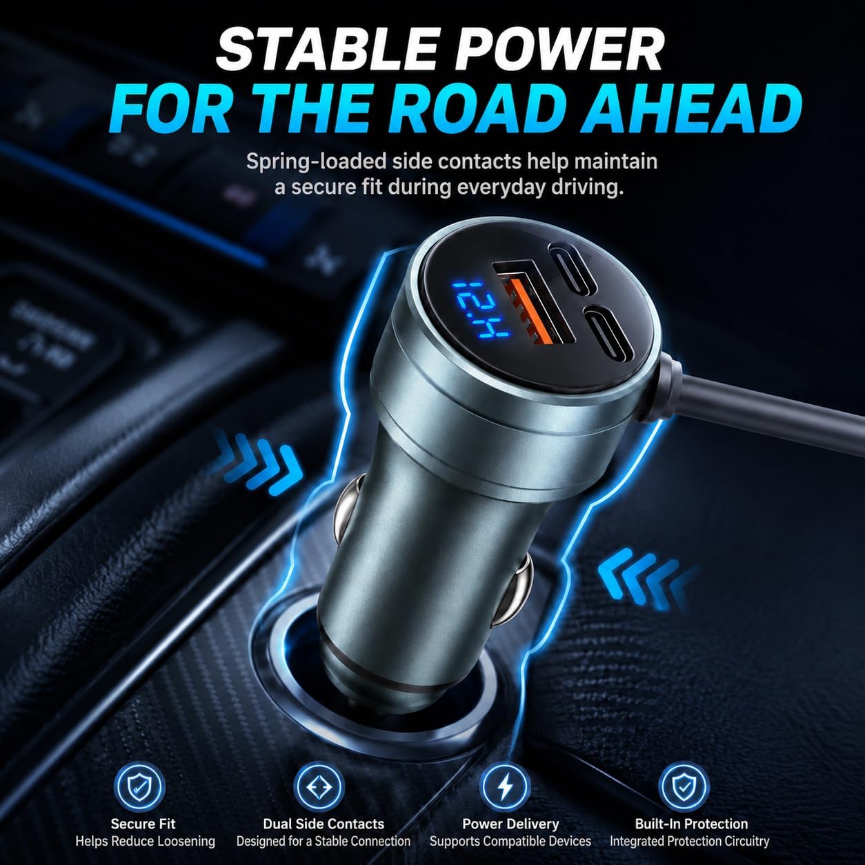 for Starlink Mini Car Adapter, 10FT Cable, 4 in 1 Car Charger image 5