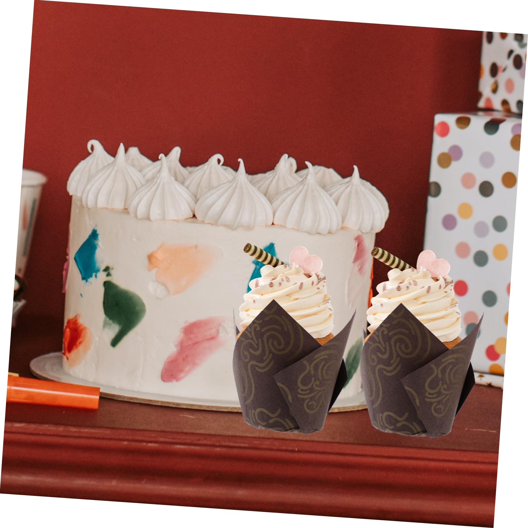 ABOOFAN 2 Sätze Cupcake Förmchen Für Die Küche Tulpen Cupcake Förmchen Quadratisch Aus Karton Einzelne Durchsichtige Roti Brot Backzubehör Kleine 250 Stück * 2