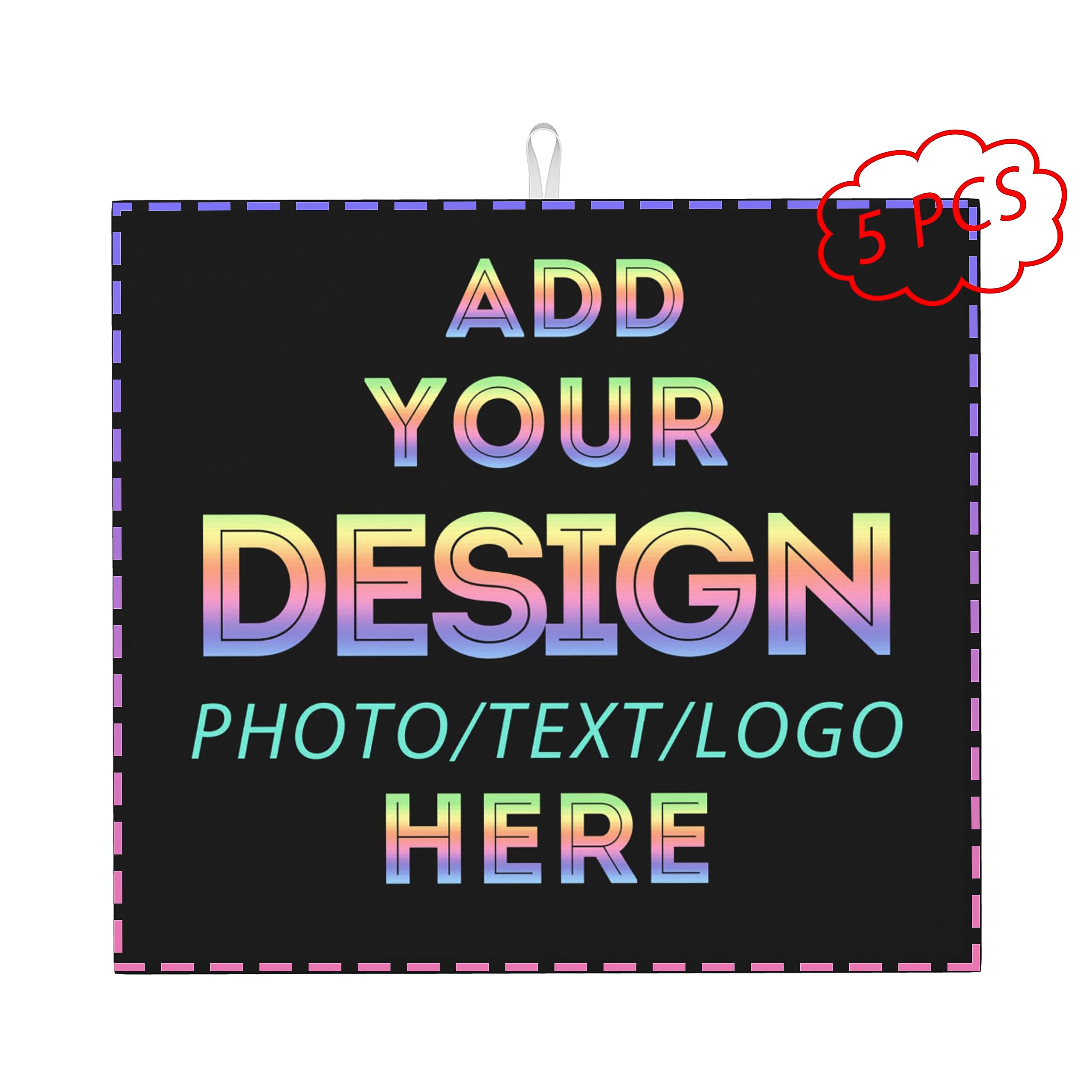 Custom Dish Drying Mat for Kitchen Personalized Add Photo Text Logo Drying Mat Dish Rack Pad Absorbent Kitchen Counter Drying Mat