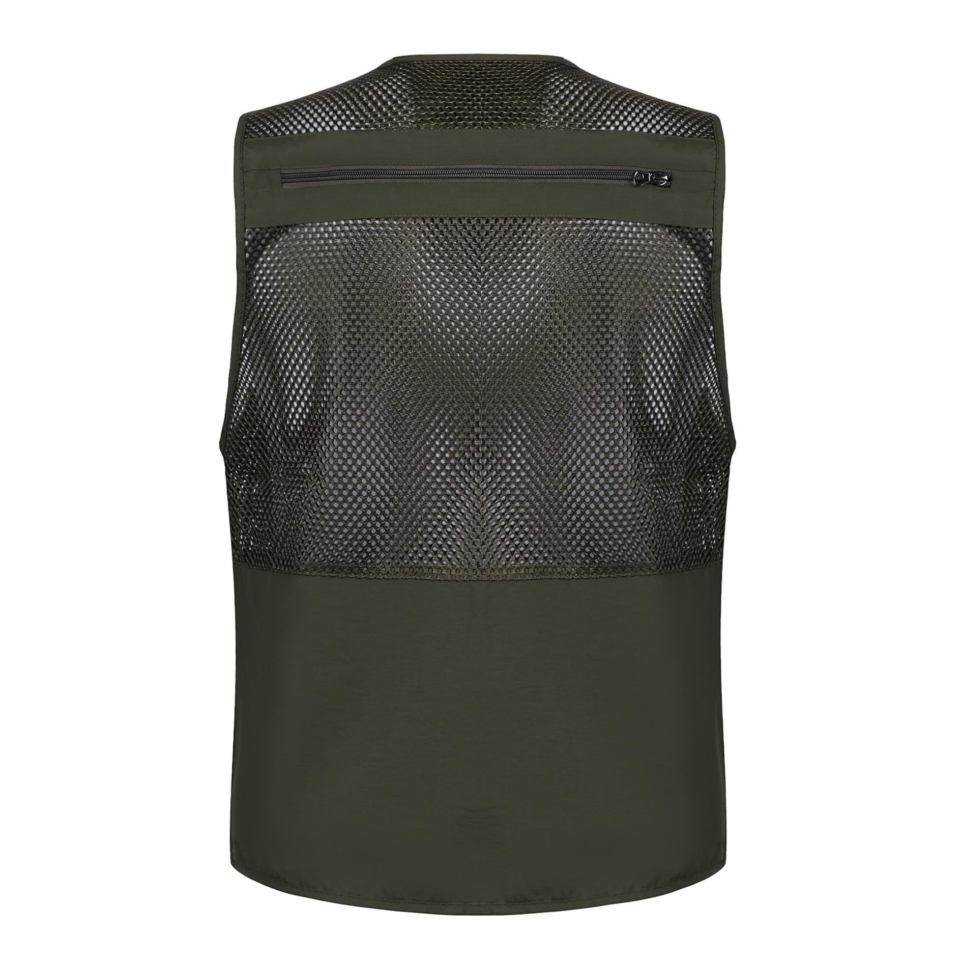 Chaleco de pesca para hombre para exteriores, con cremallera de malla