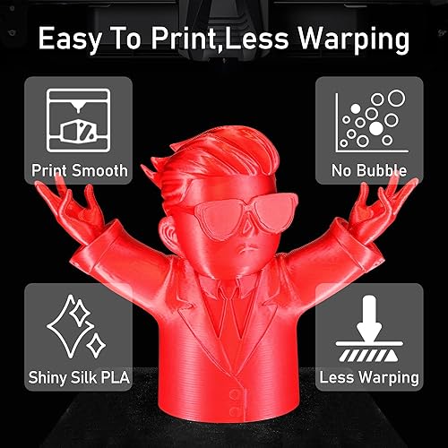 Miniatura 4 de Filamento de impresora PLA 3D de 0.069 in (1.75 mm), carrete de 2.2 lbs (1 kg) de material de impresión 3D, apto para la mayoría de impresoras FDM