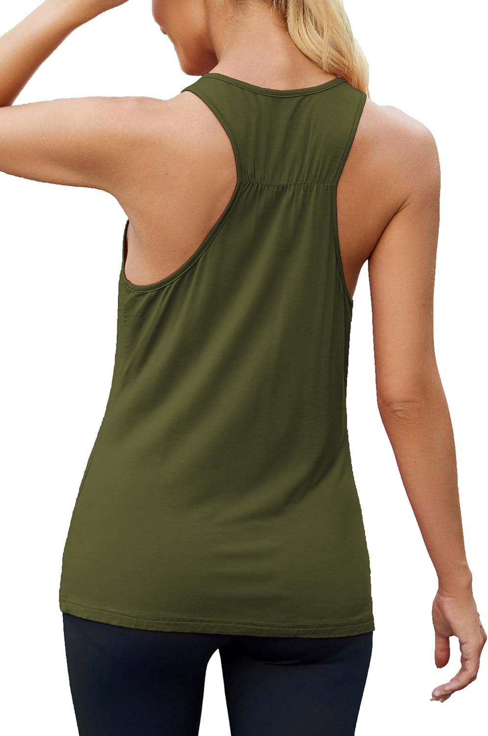 Bestisun Long Workout Sports Tank Tops Racerback Yoga Athletic Shirts for Women - Image 4