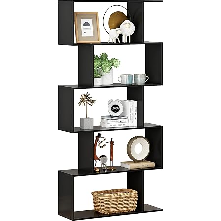 YITAHOME 5-Tier Corner Shelf, Modern Free Standing Corner Bookshelf, 30x30x180cm, 5 Shelf Display Corner Bookcase And Bookshelves,Wooden Open Storage