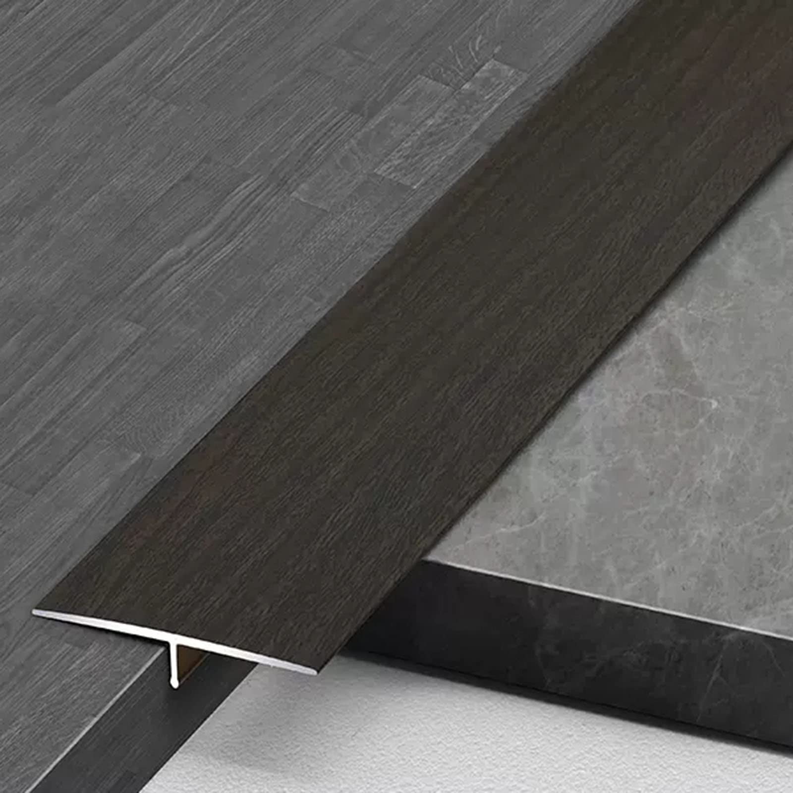 Bande de transition pour seuil de porte en métal noir 100 cm profilé de jonction de sol