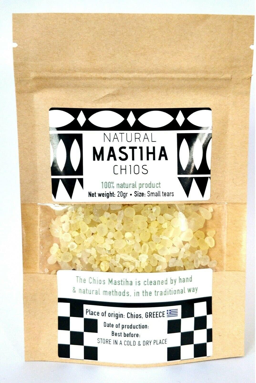 Chios Mastiha Tears Gum Greek 100% Natural Mastic Packs From Mastic Growers (20gr Small Tears)