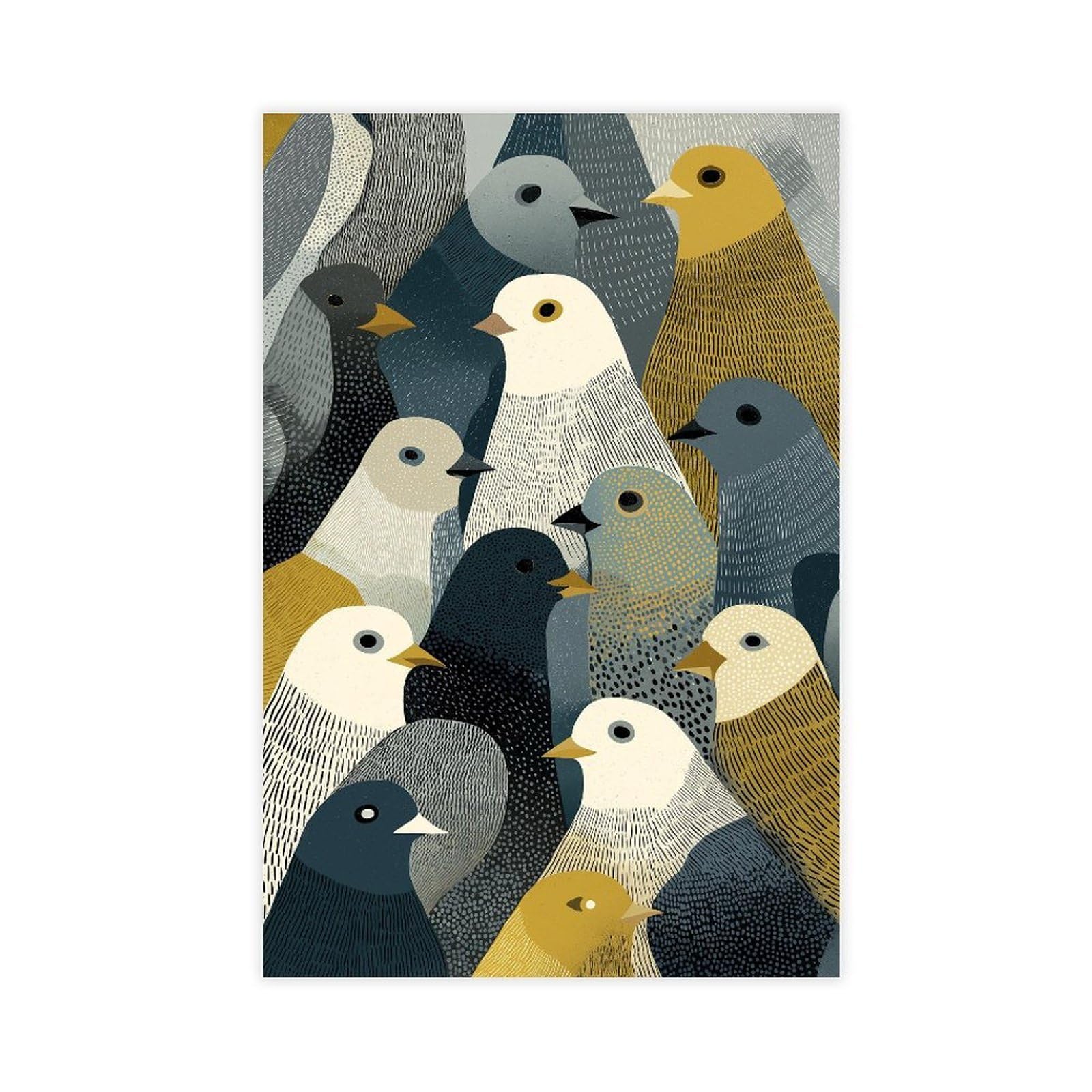 MRYCQ Abstract Pigeon Poster Canvas Poster for Home Decor Gift