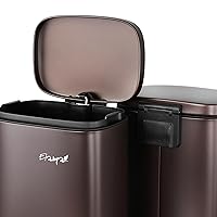 Vista 17 de Elama Kitchen, Home and Office Versatile Step Trash/Recycling Bin with Slow Close Mechanism (3 Piece 13 Gallon + 2 x's 1.32 Gallons Silver)