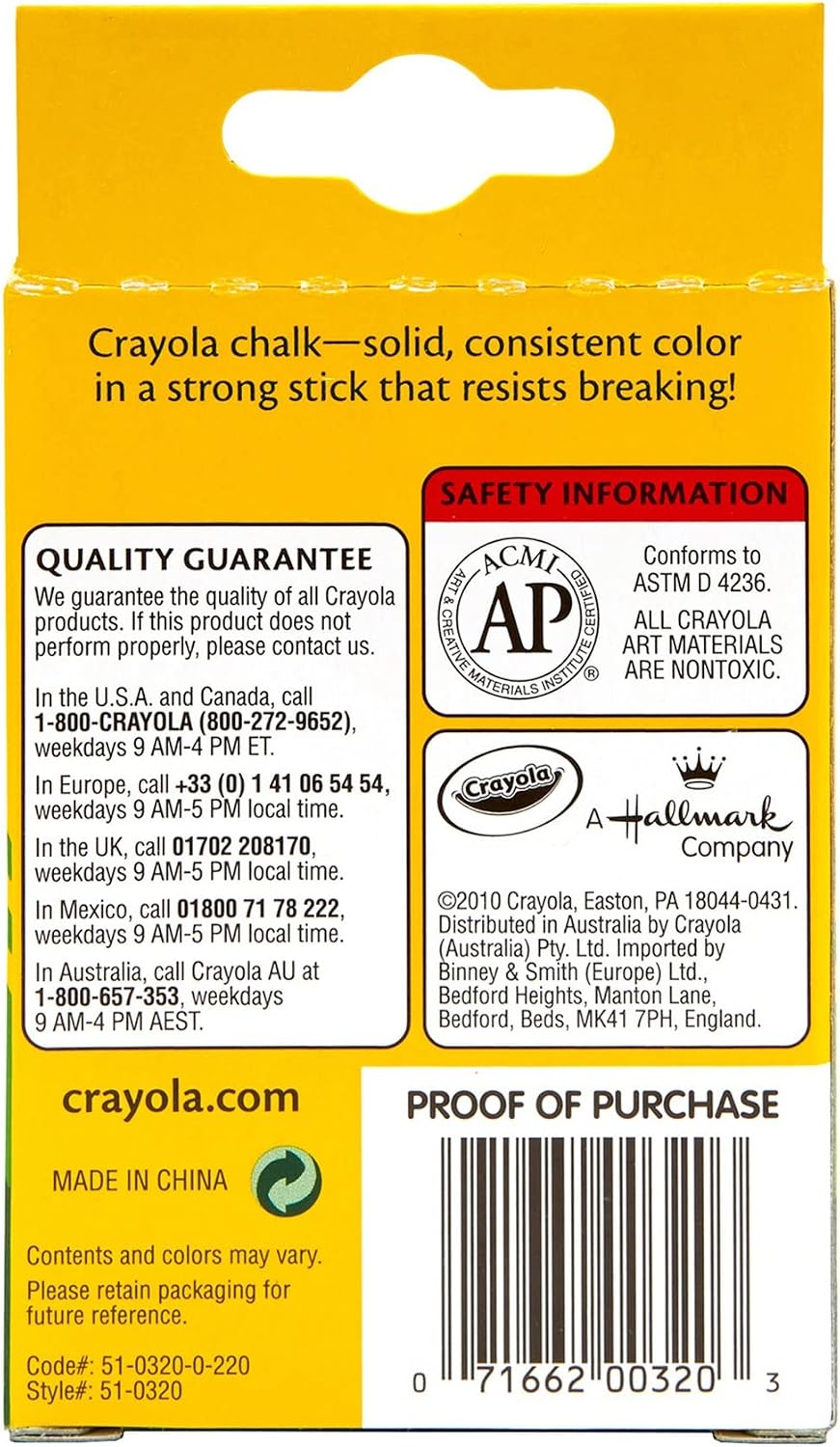 Crayola 51-0320 White Chalk 12 each