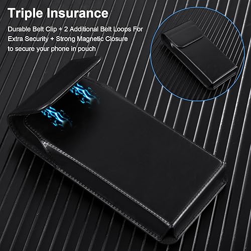 Miniatura 5 de Funda de cuero para teléfono Samsung Galaxy Z Fold 76543 con clip para cinturón para iPhone 17 Pro Max Case16151413 Pro Max y Galaxy S25S24S23S22