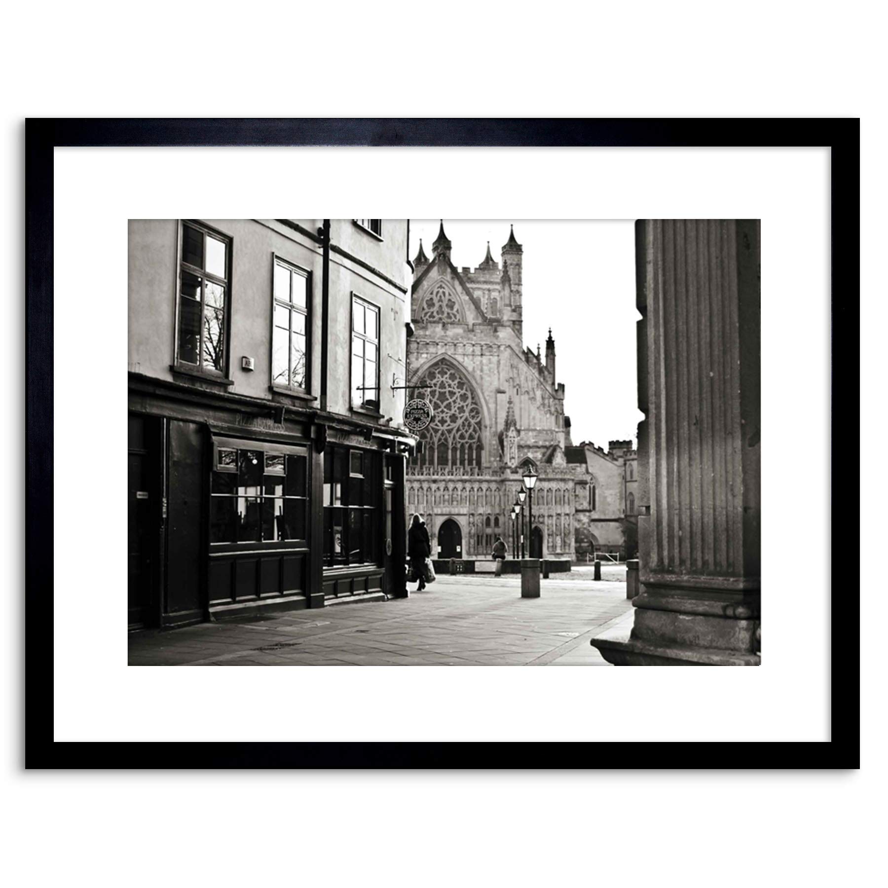 Wee Blue Coo Photo Cityscape Exeter Devon England Cathedral Alley Framed Wall Art Print