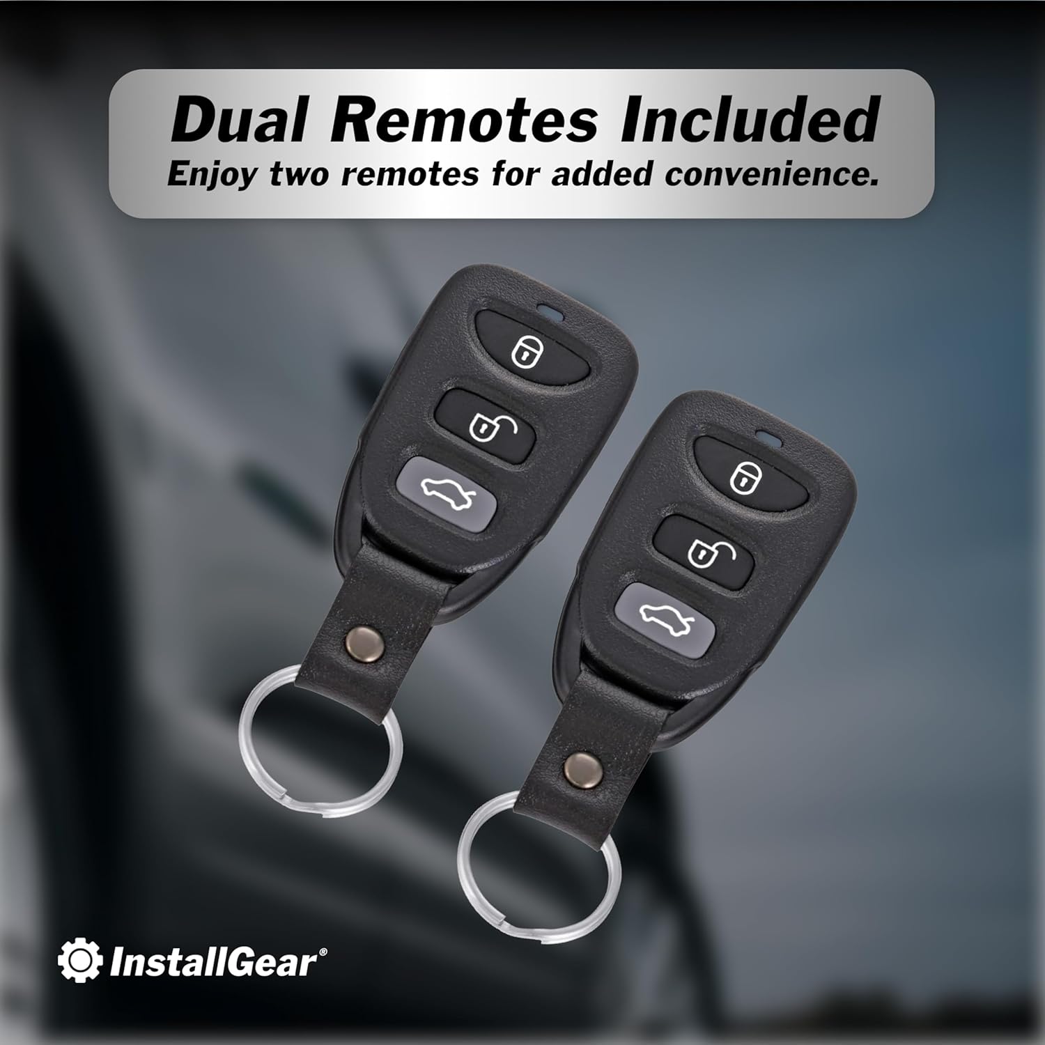 Image showing two 3-button remote controls for the keyless entry system.