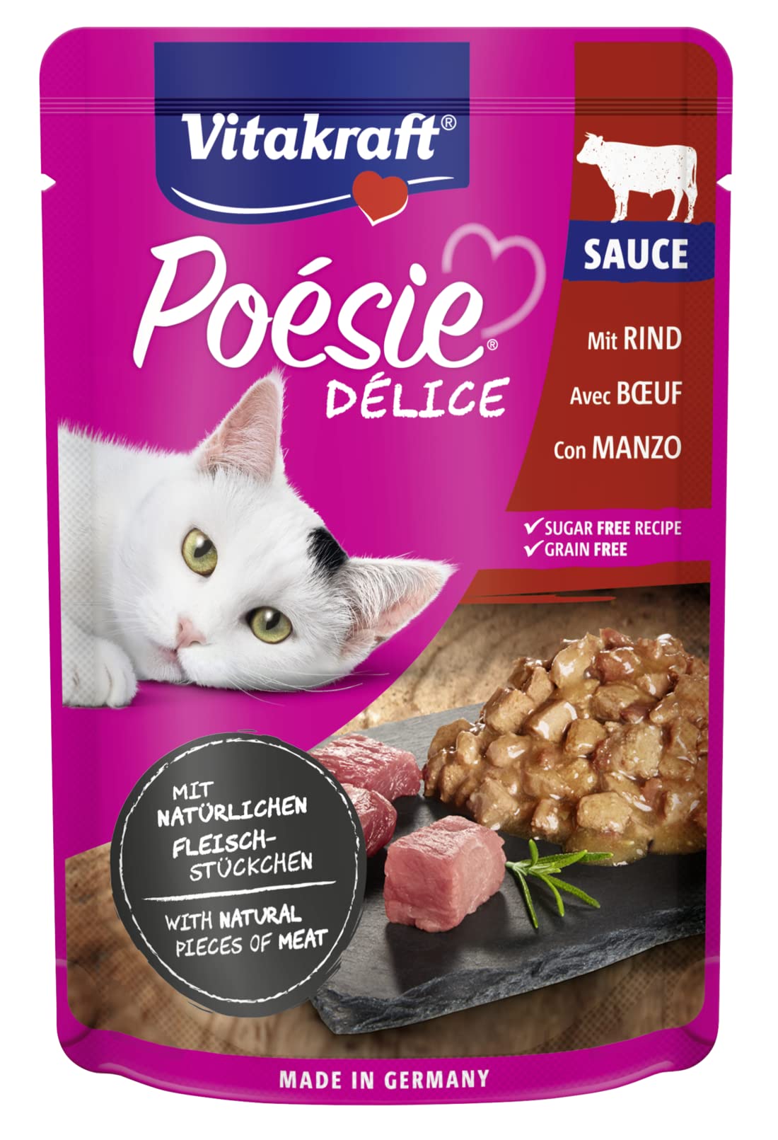 Vitakraft Poesie Deli Sauce + Beef 85g