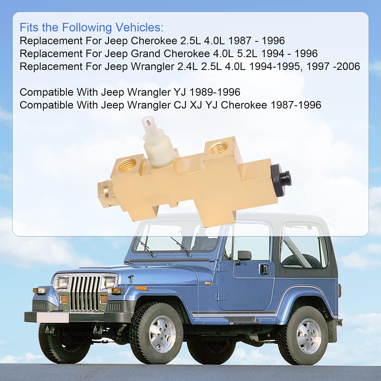 Brake Proportioning Valve replacement for Jeep Wrangler CJ XJ YJ Cherokee 1987-1996 PV8796J 5083808AA 52009115 LDMINDA
