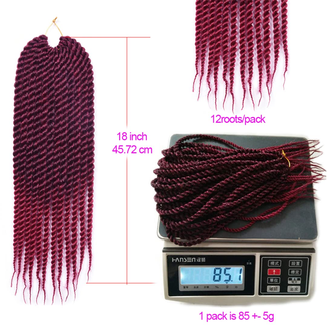 12 cali 18 cali/opakowanie Senegalese Big Crotchet włosy syntetyczne przedłużanie ombre warkocz warkocz włosy szydełkowe warkocze 18 kolory #1B 12inches 9 szt/Lot
