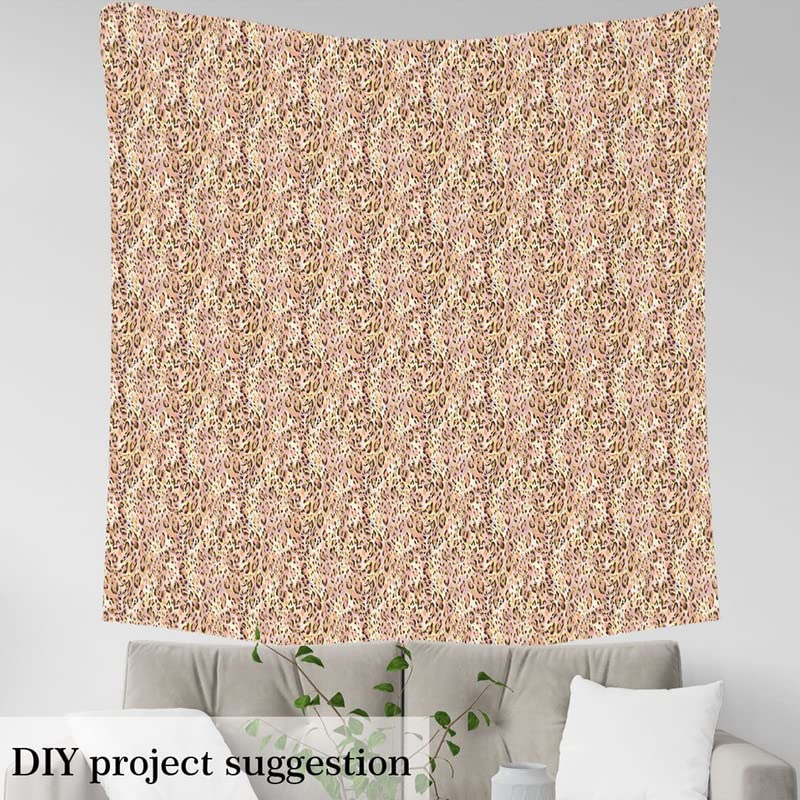 Leopard Print Upholstery Fabric for Chairs Cheetah Fabric by The Yard Safari Animal Natural Theme Decorative Fabric for Upholstery and Home DIY Projects 2 Yards (L184*W150cm) Brown Pink - Image 3