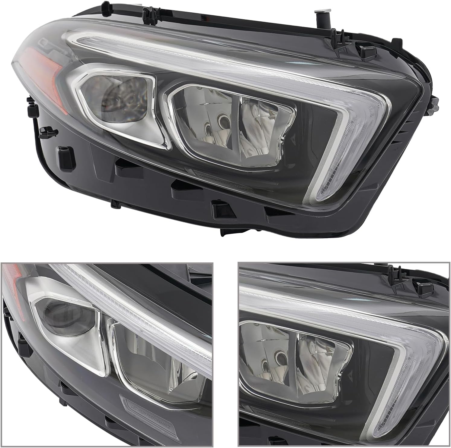 Front LED Headlights Assembly Right Side for 19-22 Mercedes-Benz A-Class W177 W/Factory LED Models Only w/Bulb DRL Projector Passenger Head Lights Direct Replacement Headlamps Assy Set