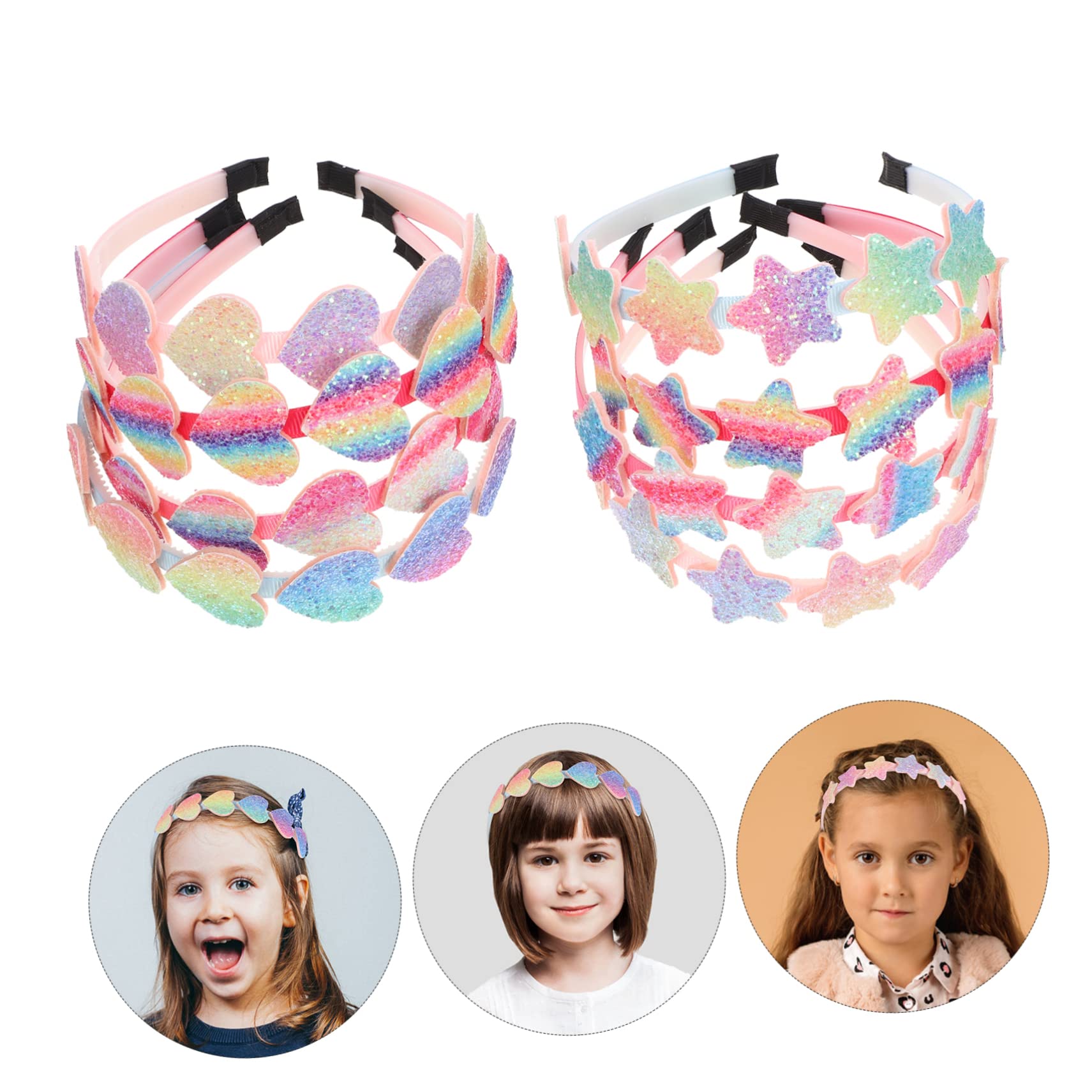minkissy 24pezzi Cerchietti Colorati Per Bambine Con Cuori e Stelle Da Accessori Per Festivi Perfetti Per Compleanni e Foto Di Famiglia