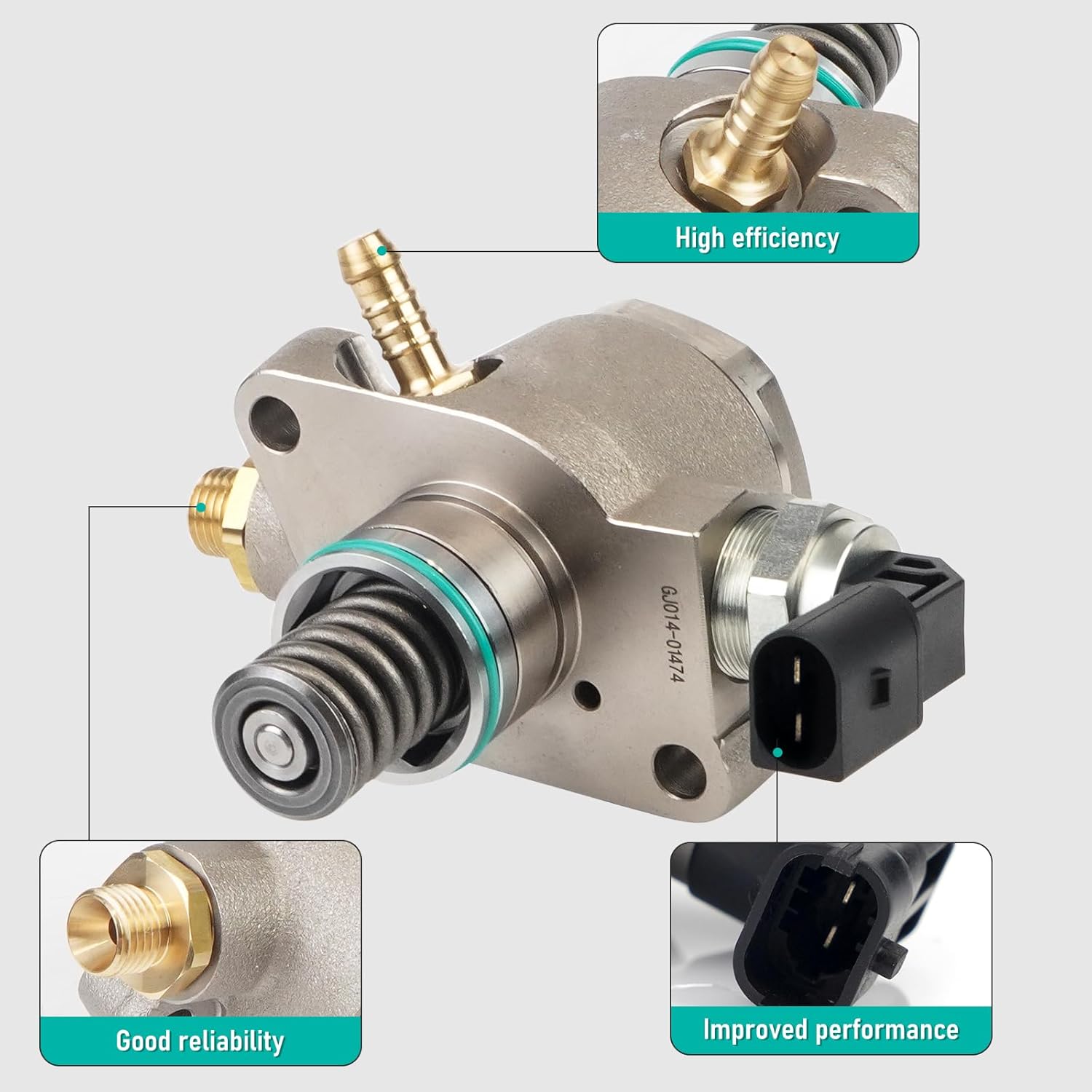 High Pressure Fuel Pump Compatible with Audi A6 2016 & A3 S3 2015-2016 & TT 2016 Compatible with VW GTI 2015-2016 2.0T # 06L127025R