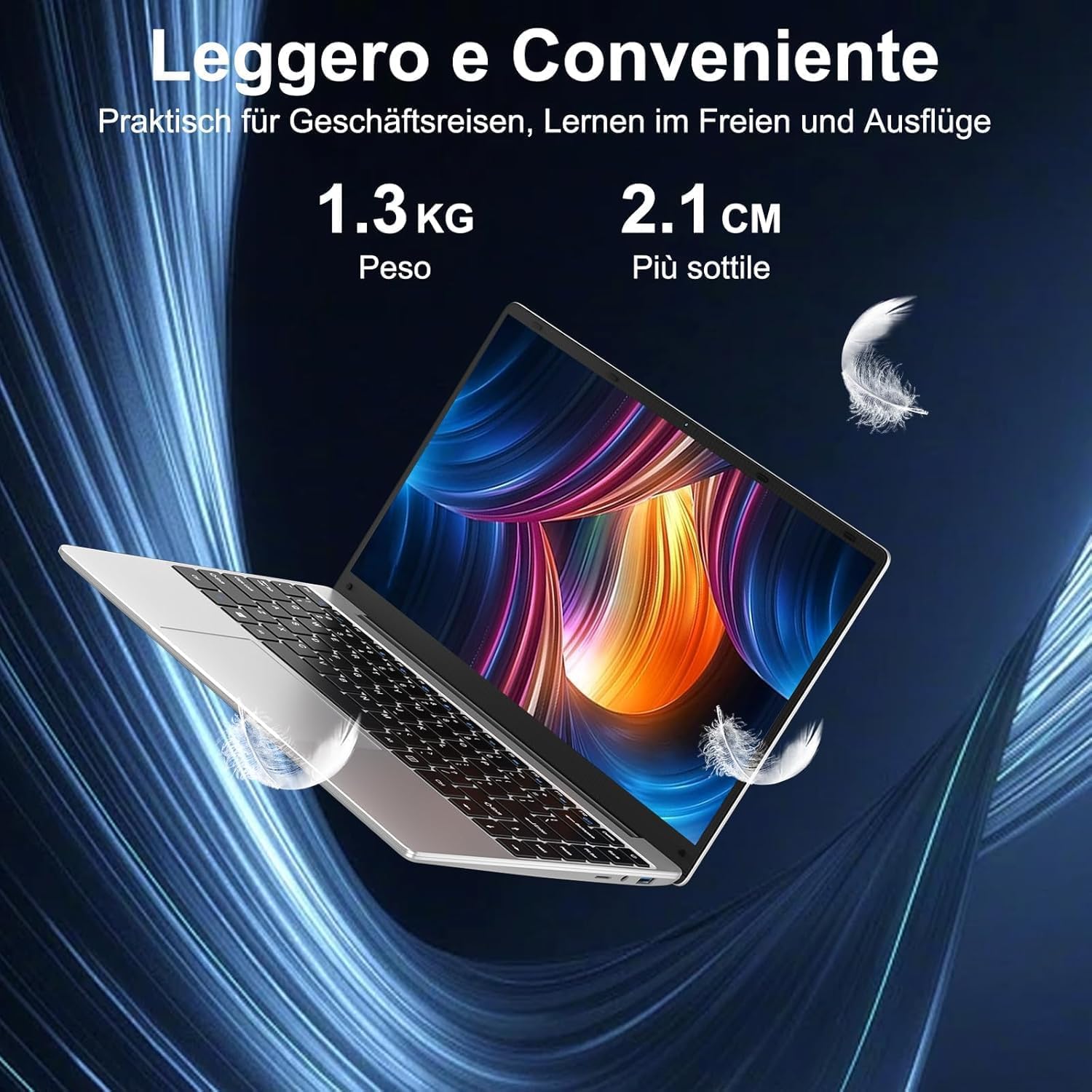 bvate PC Portatile 14 Pollici Laptop Win 11 256 GB ROM Celeron N4020 2.4G+5G WiFi upto 2.8 GHz Supporta l'espansione SSD 1TB 4.2 USB HDMI Tastiera Italiana Membrana Mouse Senza Fili-Silver-D