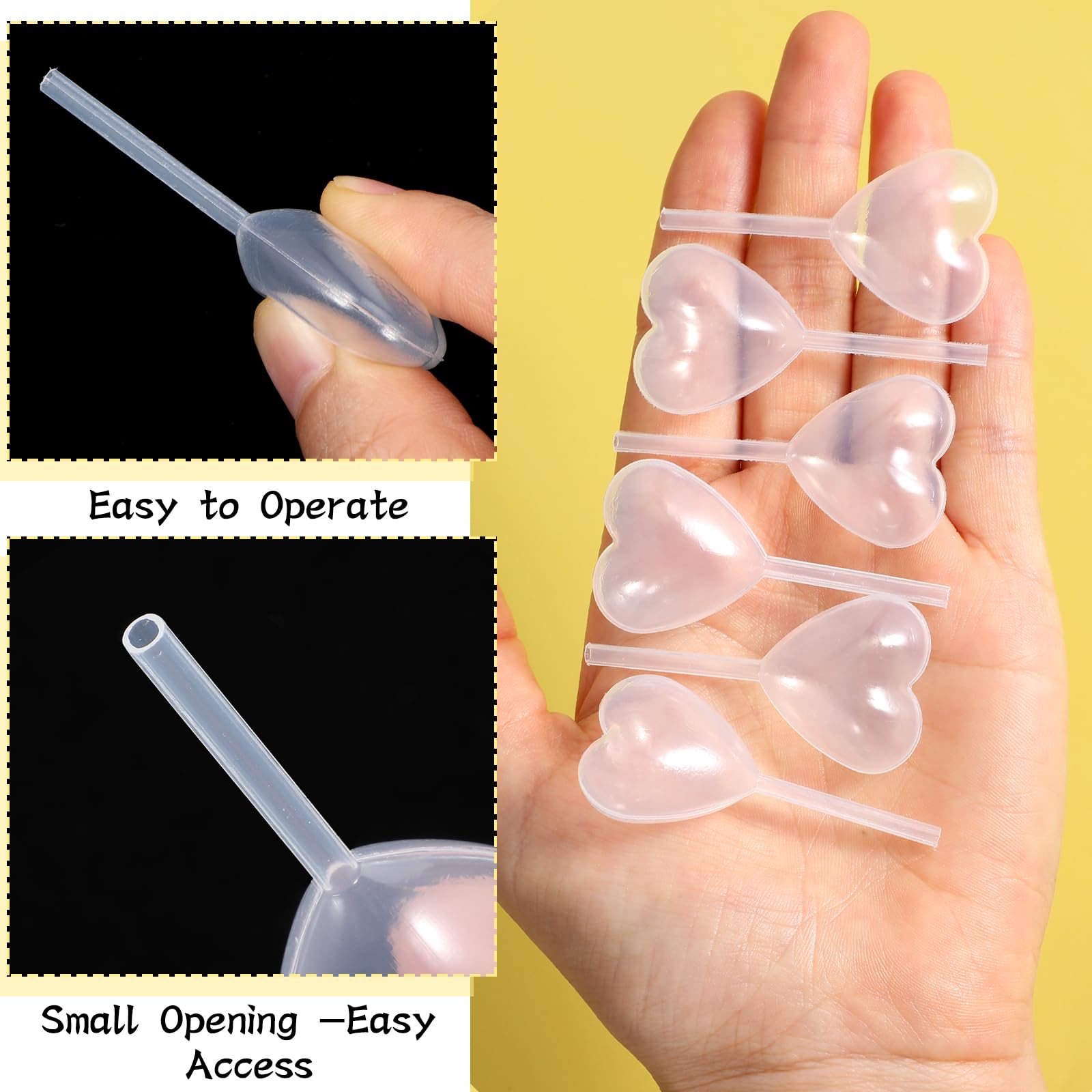 100Pcs 4Ml Heart Style Cupcakes Pipettes, Clear Transfer Liquid Dropper Pipettes, Plastic Pipettes Kitchen Supplies, Injector Mini Pipet for Chocolate, Strawberries Cupcakes, Mini Cakes, Waffles