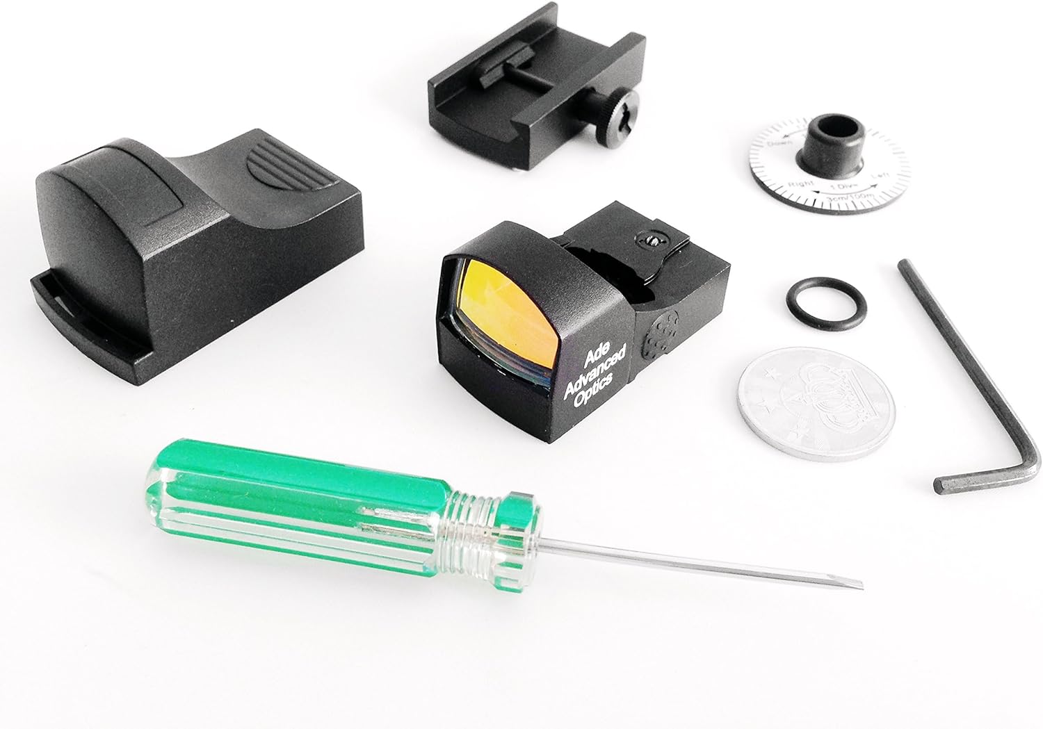 Ade Advanced Optics Crusader RD3-009 Red Dot Sight + Optic Mounting Plate for 1911 Novak Rear Sight Pistol