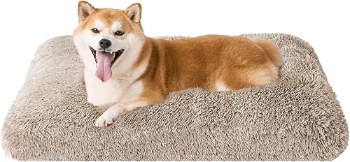 Miniatura 39 de EHEYCIGA Cama mullida para perros extragrandes, almohadilla de pelo sintético de felpa, cama XL calmante antiansiedad para jaula, lavable, suave y