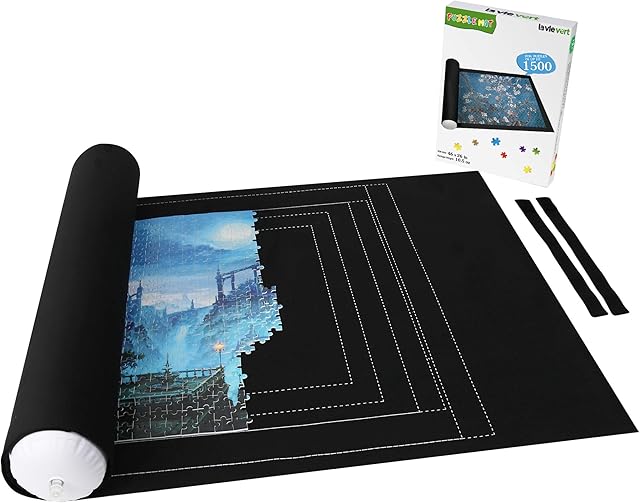 Lavievert Jigsaw Puzzle Storage Mat Roll Up to 1,500 Pieces, Puzzle Saver for Adults & Kids, Environmental Friendly Material