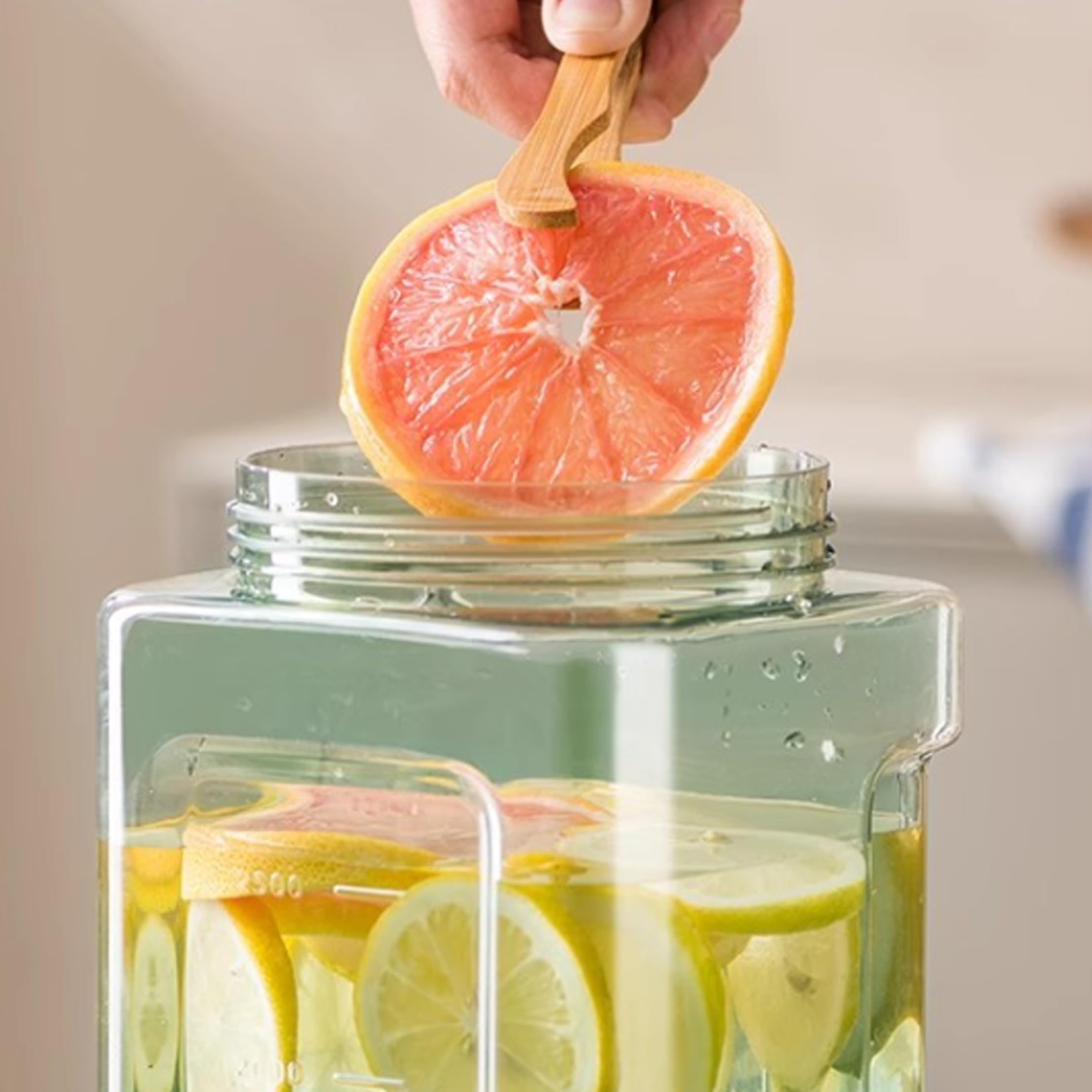 Jarra con tapa de 3500 ml, jarra de agua con espita: ahorra espacio, a prueba de fugas, para frigorífico, hogar y camping, verde