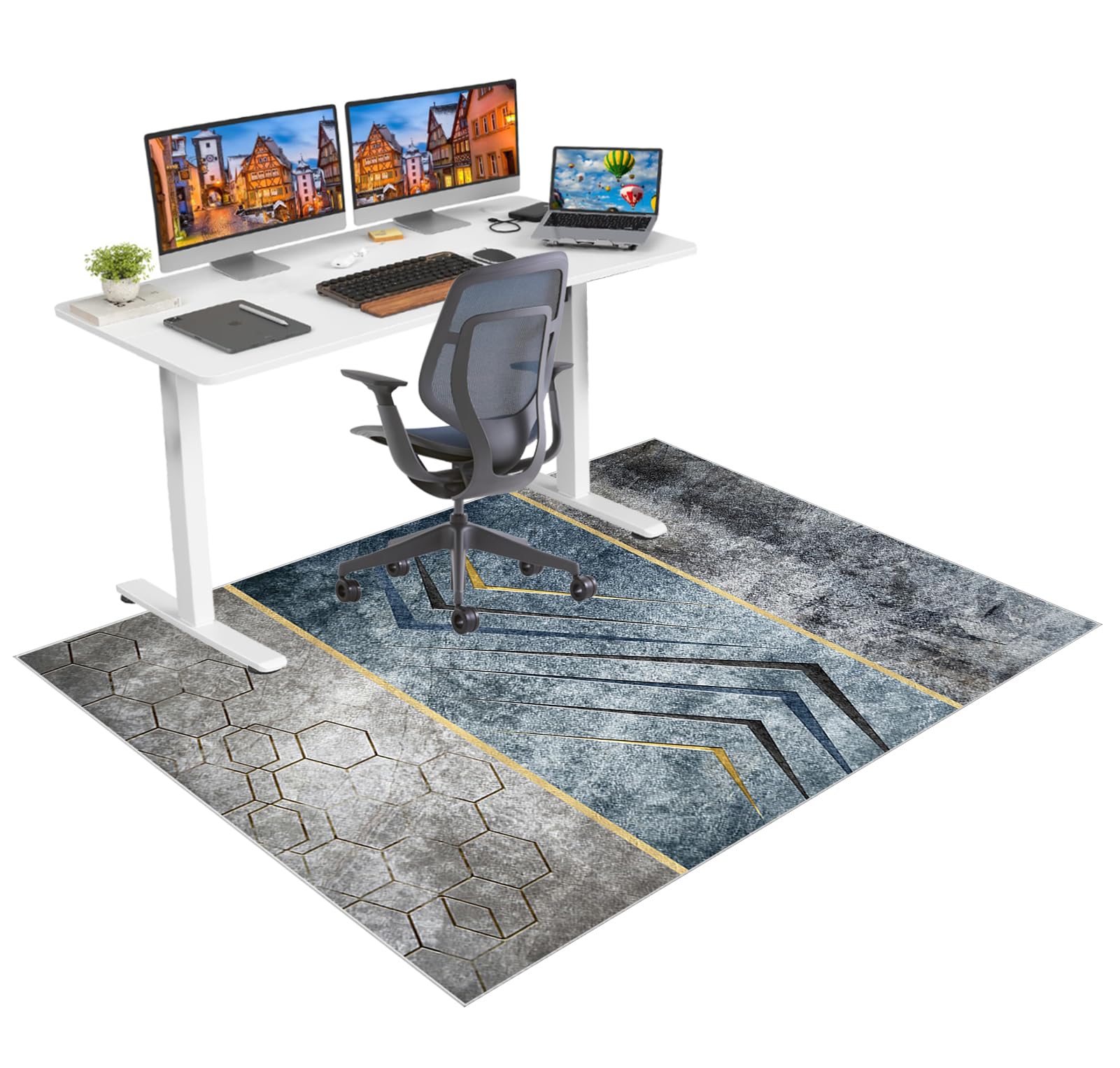 Office Chair Mat for Hardwood Floors Non Slip Computer Desk Chair Mat for Carpet Floor Protector Mat for Rolling Chair Gaming Chair Mat for Carpet Floor Mat for Office Chair Gaming Rug 130 x 160 cm
