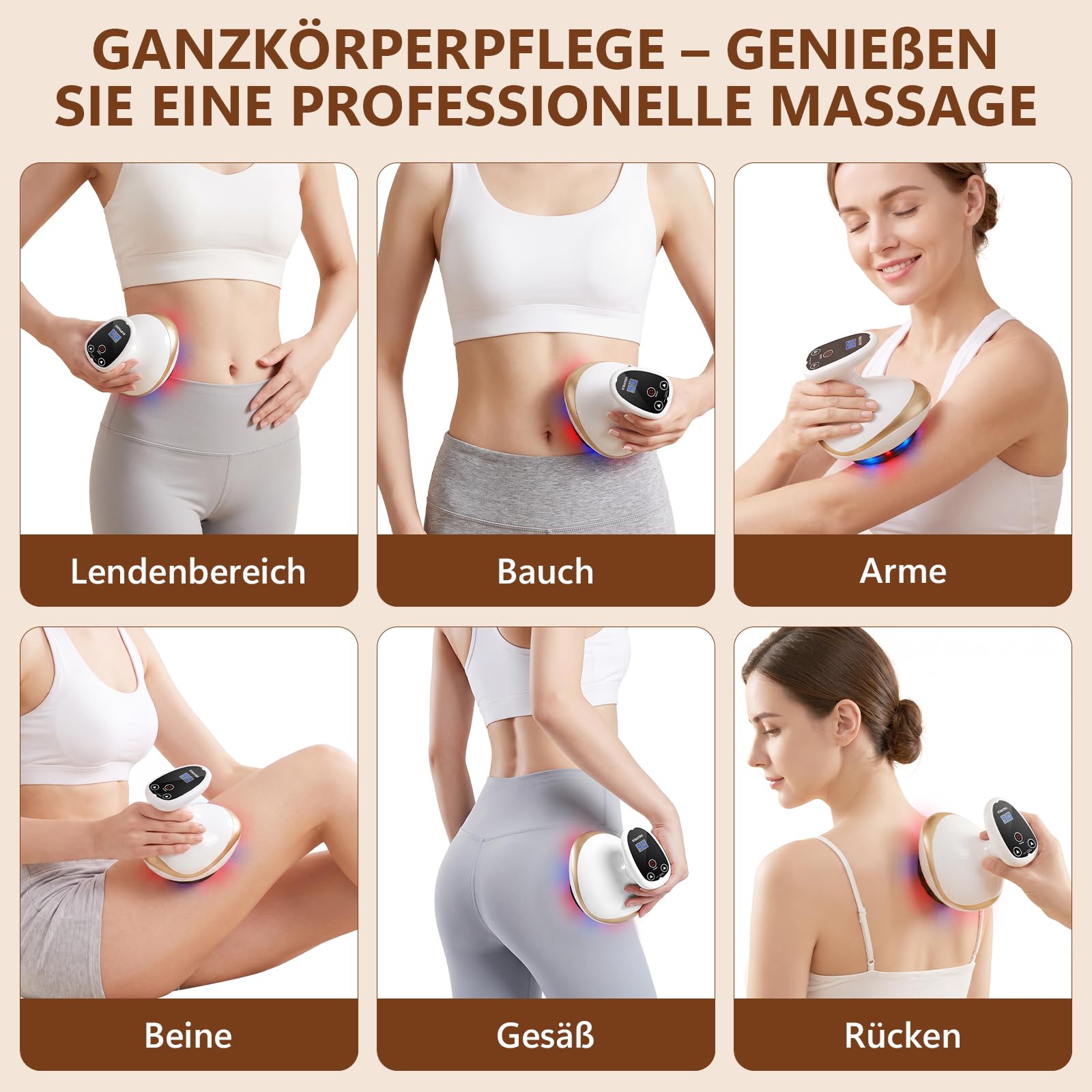 Celluviaa Gerät – Cellulite Massager & Massagegerät,4-in-1Massagegerät mit Gua Sha elektrisch,Cellulite Massagegerät zur Hautstraffung und Durchblutung, Anti-Cellulite Massage für den gesamten Körper