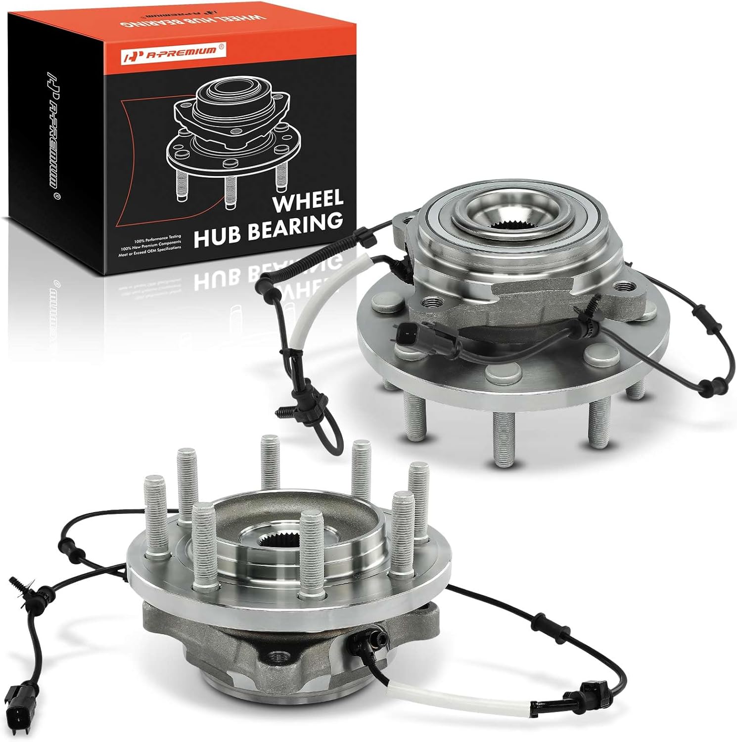 A-Premium 2 x Front Wheel Bearing and Hub Assembly with ABS & 8-Lug Compatible with Ram 2500 2014-2018, Ram 3500 2013-2018