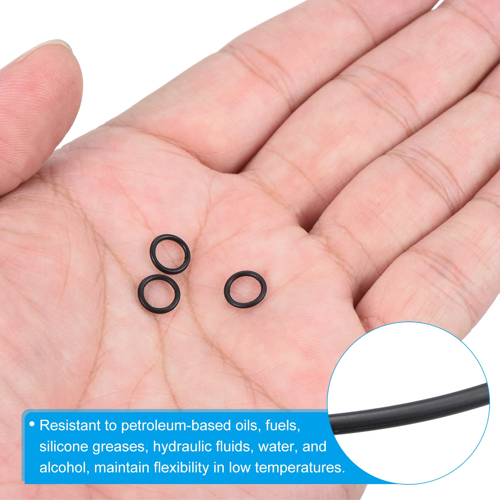 O-Ring In Gomma Nitrile 8x6x1mm - 50 Pezzi Per Guarnizioni Idrauliche E Riparazioni - Foto 8