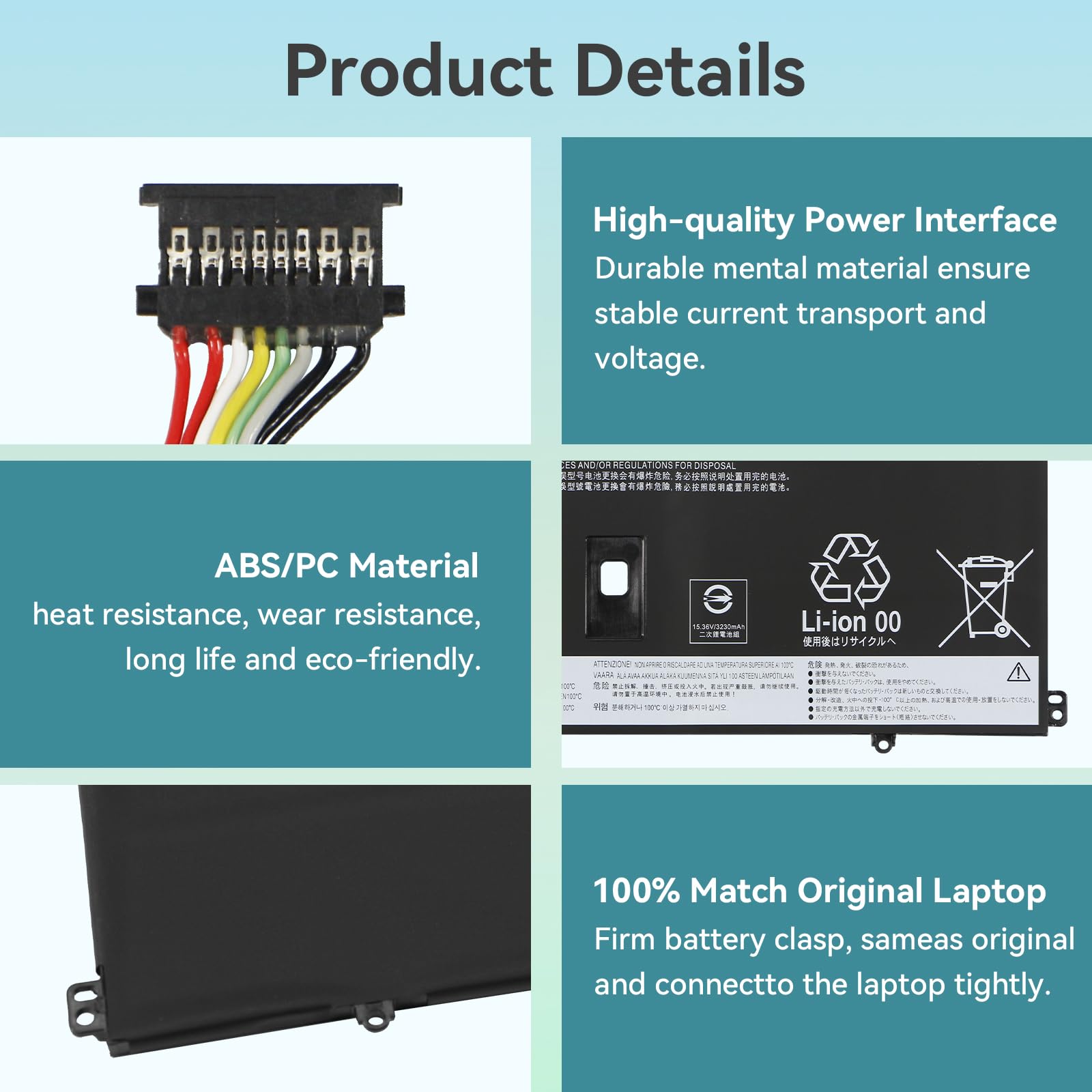 K KYUER 51Wh L18C4P71 L18L4P71 Batteria per Lenovo ThinkPad X1 Yoga 2019 2020 4th 5th Gen ThinkPad X1 Carbon 2019 2020 7th 8th Gen 20QD 20QE L18M4P72 02DL004 02DL005 02DL006 5B10W13930 5B10W13931