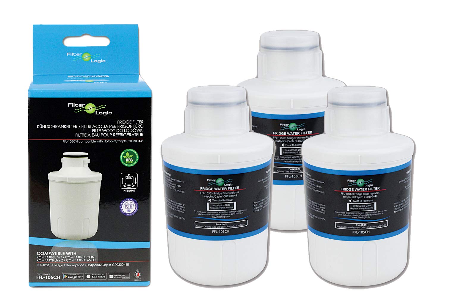 Filtre à eau FilterLogic FFL-105CH pour une réduction efficace du chlore et des odeurs