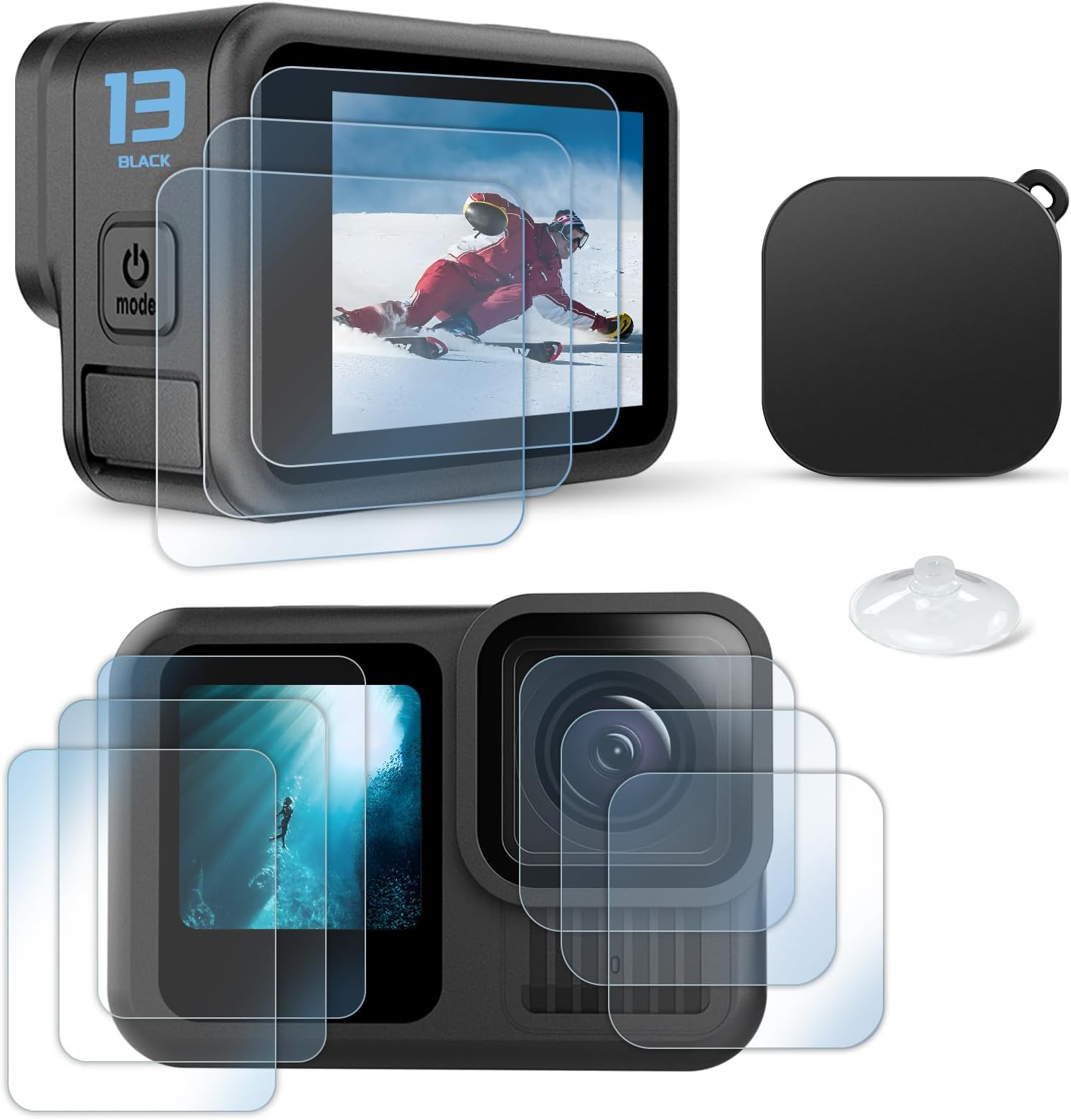 [10Pcs] LCD Screen Protector Appliable for Go Pro Hero 13 Black,Tempered Glass Screen Cover Only for Hero 13 Black Action Camera Accessories,Ultra HD 9H Hardness,Scratch Resistant