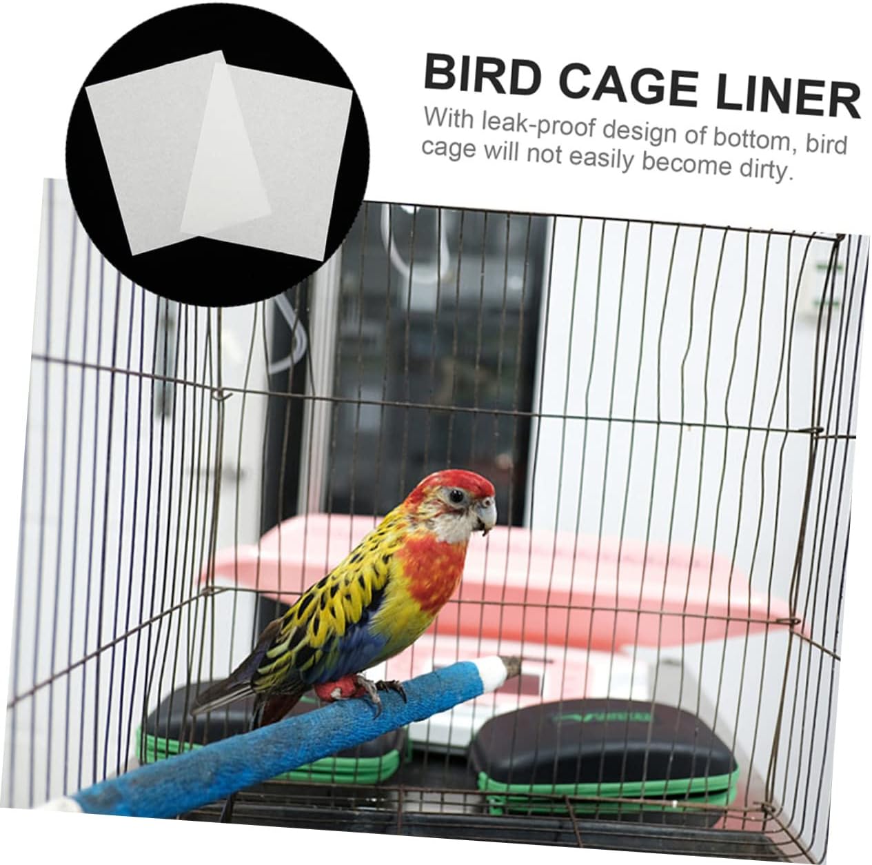 Milisten 100Pcs Non Woven Bird Cage Liners Absorbent Pet Supplies for Parrots Safe Odorless and Breathable Cushions for Environment
